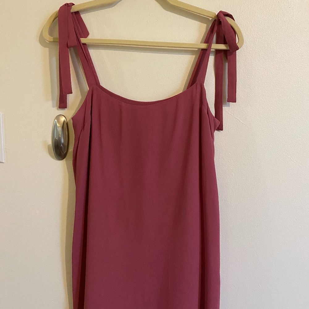 Reformation Mini Shift Dress with Bow Tie Straps